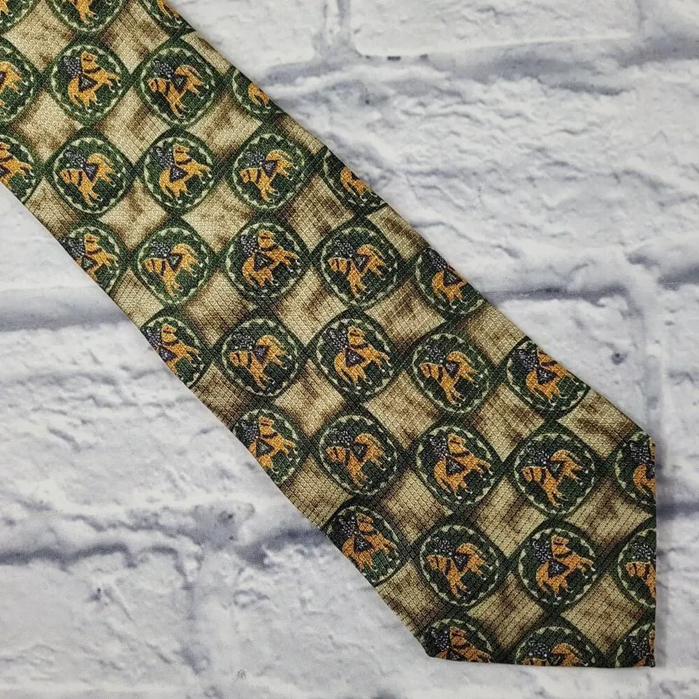 Dunhill Medieval Knight on Horse Medallion Silk Tie